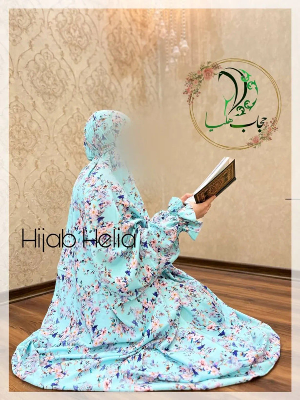 چادر نماز آستین دار کدری مدل شکوفه