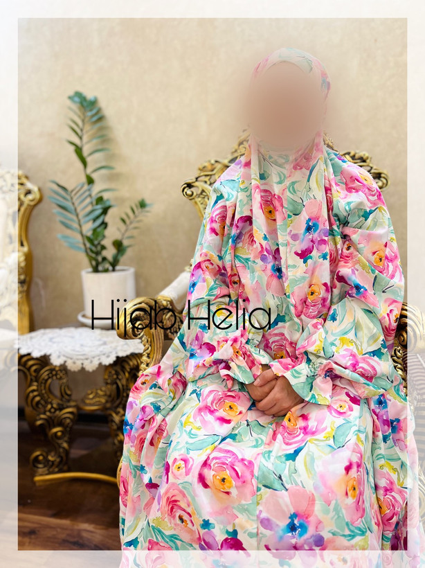 چادر نماز آستین دار مدل بهار کدری